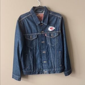 Levi's Dark Blue Denim Jacket Kansas City Chiefs Official NFL